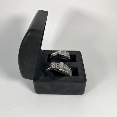 LOT 63: Emporio Armani His and Hers Matching Watches (AR-9006M and AR-9006L) in Original Box
