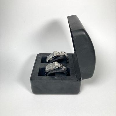 LOT 63: Emporio Armani His and Hers Matching Watches (AR-9006M and AR-9006L) in Original Box