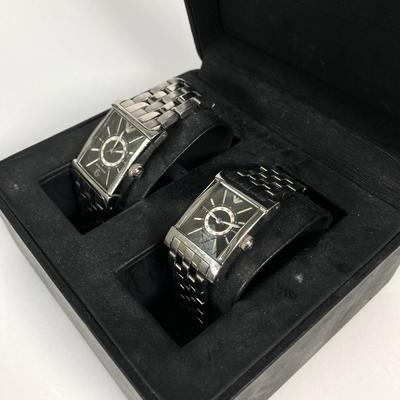 LOT 63: Emporio Armani His and Hers Matching Watches (AR-9006M and AR-9006L) in Original Box