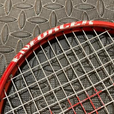 LOT 65: Tennis and Raquetball Collection - Wilson Raquets, Bucket of Penn Balls and Wilson 75 Pick Up Ball Carrier / Holder