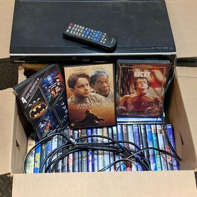LOT 69: Toshiba DVD Player Model No. SD4300KU with Large Collection of DVDs