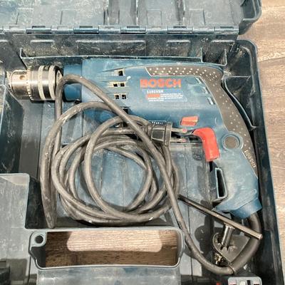 LOT 73: Bosch Tool Collection - Impactor, Driver, Batteries, Charger, Corded 1191VSR Drill and Carry Case