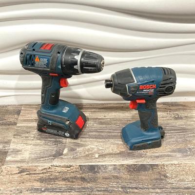 LOT 73: Bosch Tool Collection - Impactor, Driver, Batteries, Charger, Corded 1191VSR Drill and Carry Case