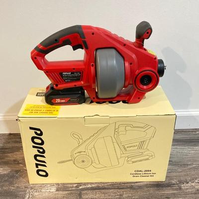 LOT 74: Populo Cordless Lithium ION Drain Cleaner Kit in Original Box (NIB)