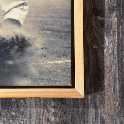 LOT 75: Framed Black and White Joe DiMaggio "Sliding into Third" (New York Yankees) Wall Hanging