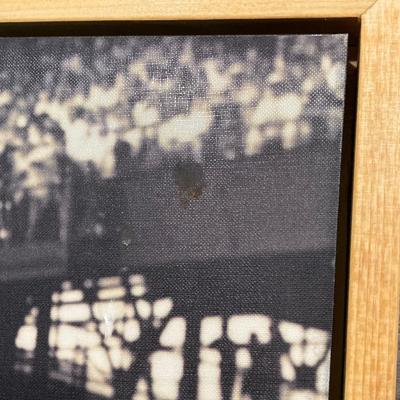 LOT 76: Joe DiMaggio (New York Yankees) Black and White Framed Wall Hanging