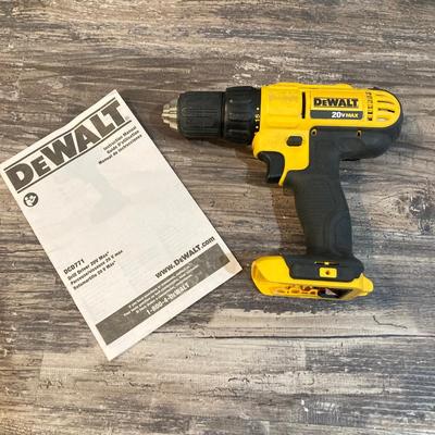 LOT 80: Cordless DeWalt Tool Collection with Storage Bag - Drill / Driver DCD771, Battery, Charger DCB112 and Drywall Screwgun DCF620
