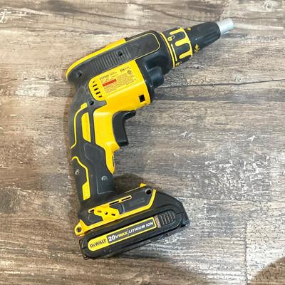 LOT 80: Cordless DeWalt Tool Collection with Storage Bag - Drill / Driver DCD771, Battery, Charger DCB112 and Drywall Screwgun DCF620