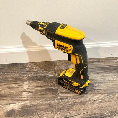 LOT 80: Cordless DeWalt Tool Collection with Storage Bag - Drill / Driver DCD771, Battery, Charger DCB112 and Drywall Screwgun DCF620