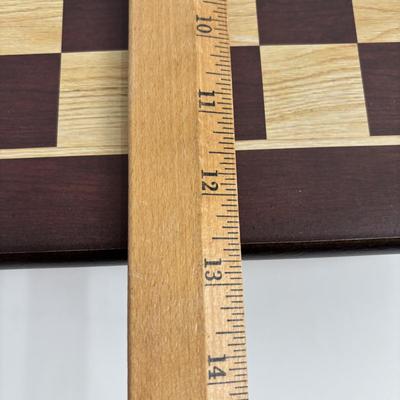 LOT 88: Glass Chess Set & Wooden Game Center