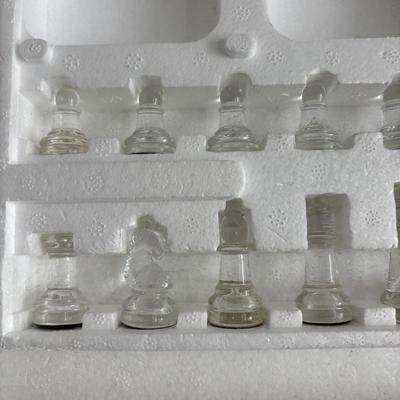 LOT 88: Glass Chess Set & Wooden Game Center