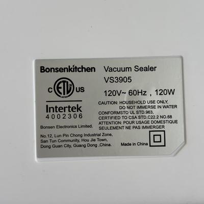 LOT 90: Bonsen Kitchen Vacuum Sealer & Hershey Ice Cream Maker
