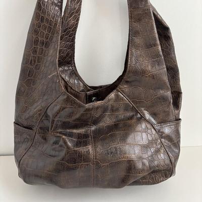 LOT 93: Ladies Purse Collection: Steve Madden Quilted Hobo, Faux Croc Embossed Leather Hobo & Faux Black Leather w/Gold Tone Hardware