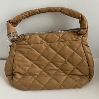 LOT 93: Ladies Purse Collection: Steve Madden Quilted Hobo, Faux Croc Embossed Leather Hobo & Faux Black Leather w/Gold Tone Hardware