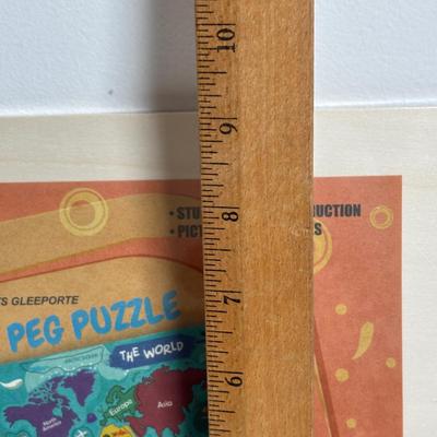 LOT 96: NIP Gleeporte Wooden Peg Puzzle & Play 22 Sorting Cube, Meffert's Gear Ball 3D Mechanical Puzzle, Cheerios Bilingual...