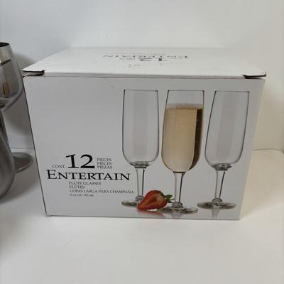 LOT 97: Stainless Steel Stemless Wine Tumblers & Pier One Wine Goblets, Oenophilia Wine Tags, Taster Place 24 Aromas of Red Wine Kit...