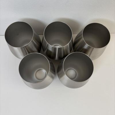 LOT 97: Stainless Steel Stemless Wine Tumblers & Pier One Wine Goblets, Oenophilia Wine Tags, Taster Place 24 Aromas of Red Wine Kit...