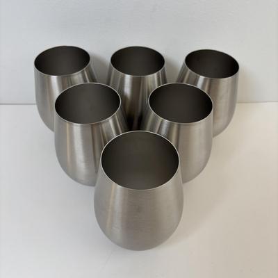 LOT 97: Stainless Steel Stemless Wine Tumblers & Pier One Wine Goblets, Oenophilia Wine Tags, Taster Place 24 Aromas of Red Wine Kit...