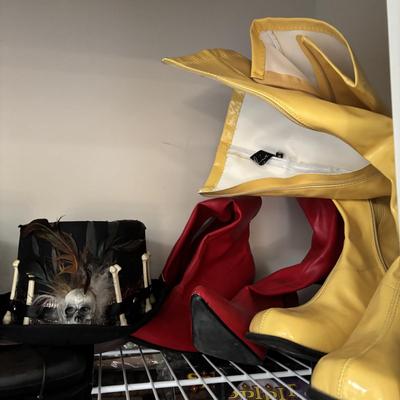 LOT 98: Closet Cleanout: Halloween Costumes & Accessories, Jimmy Fallon Hashtag Costume, NIP, Faux Poinsettas