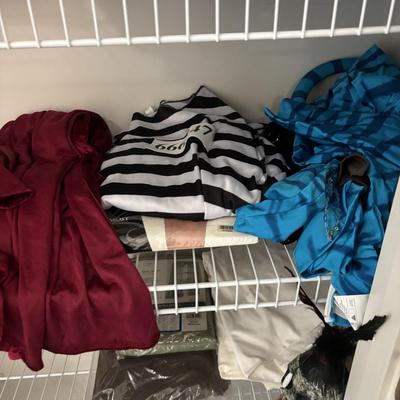 LOT 98: Closet Cleanout: Halloween Costumes & Accessories, Jimmy Fallon Hashtag Costume, NIP, Faux Poinsettas