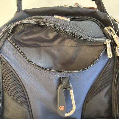 LOT 100: Blue & Black Swiss Gear Scan Smart Laptop Backpack New w/Tags
