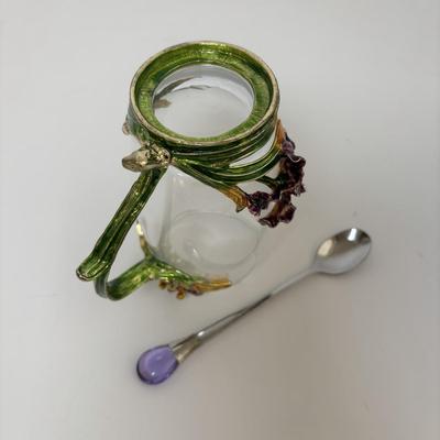 LOT 105: Vintage Silver-Plated Tea/Coffee Pots, Whimsical Glass along with a Fortnum & Mason 100% Plastic Free Jute/Cotton Bag