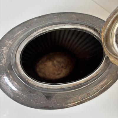 LOT 105: Vintage Silver-Plated Tea/Coffee Pots, Whimsical Glass along with a Fortnum & Mason 100% Plastic Free Jute/Cotton Bag