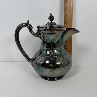 LOT 105: Vintage Silver-Plated Tea/Coffee Pots, Whimsical Glass along with a Fortnum & Mason 100% Plastic Free Jute/Cotton Bag