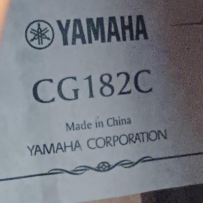 LOT 109: Yamaha CG182C Cedar Top Classical Acoustic Guitar with Stagg Guitar Case & Capo