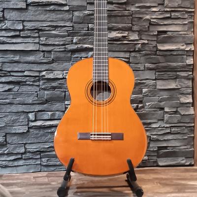 LOT 109: Yamaha CG182C Cedar Top Classical Acoustic Guitar with Stagg Guitar Case & Capo