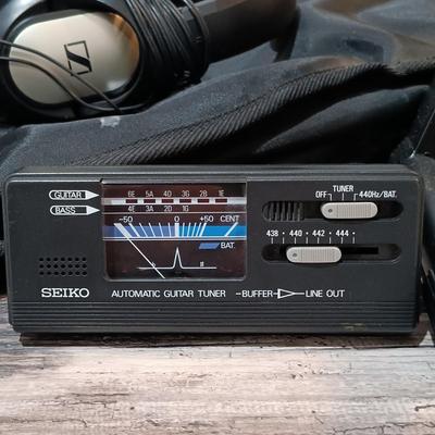 LOT 121: Purple Panda Lavalier Mic, Seiko Automatic Guitar Tuner, Audio-Technic BPHS1 Broadcast Stereo Headset & More