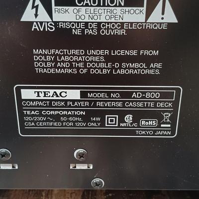 LOT 124: Teac AD-800 Compact Disc Player / Reverse Cassette Deck