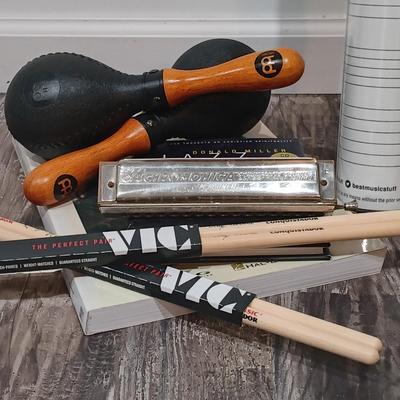 LOT 126: M. Hohner 64 Chromonica, Meinl Concert Maracas, Vic Firth Drumsticks & More