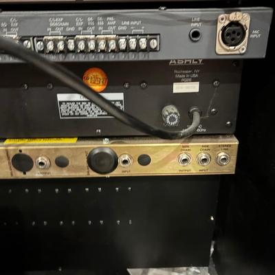 LOT 142: Odessey Audio Rack w/Equipment: Ashely Parametric Equalizer, Symetric 528 & 425, Furman Signal Processor