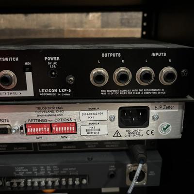 LOT 142: Odessey Audio Rack w/Equipment: Ashely Parametric Equalizer, Symetric 528 & 425, Furman Signal Processor