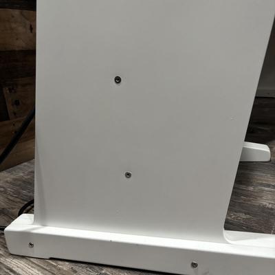 LOT 149: Producer Desk with Locking Keyboard Tray and Cyber Power CPS-1215 RM Surge Protector,