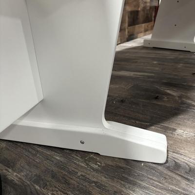 LOT 149: Producer Desk with Locking Keyboard Tray and Cyber Power CPS-1215 RM Surge Protector,