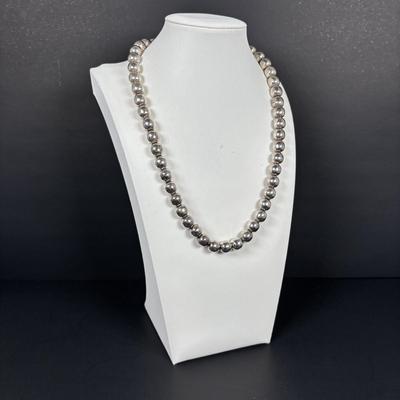 LOT 153: Sterling Silver Beaded Necklace, Mexico 925, 20", Tw 88.84