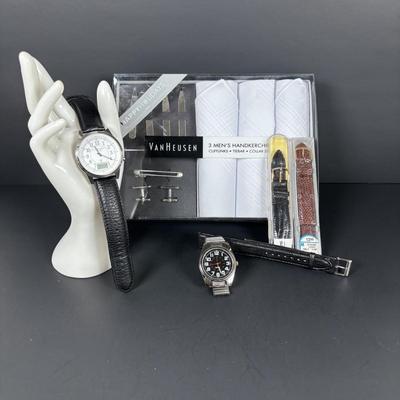 LOT 154: E. Howard Radio Controlled Watch, Van Heusen Collection, Watch Bands & More