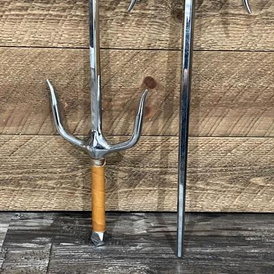 LOT 164: Pair of Chrome Sai Martial Arts Swords