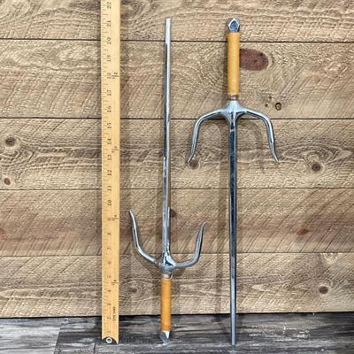 LOT 164: Pair of Chrome Sai Martial Arts Swords