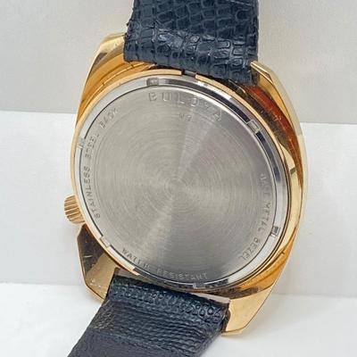 LOT 166: Vintage Bulova Accutron Calendar Watch with Leather Band