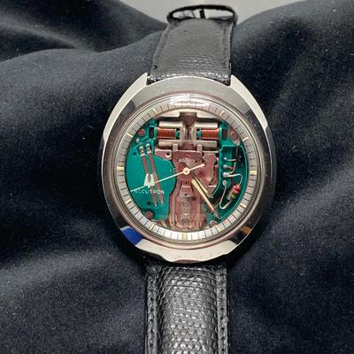 LOT 167: Bulova Accutron Watch with Genuine Lizard Band