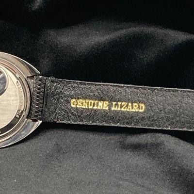 LOT 167: Bulova Accutron Watch with Genuine Lizard Band
