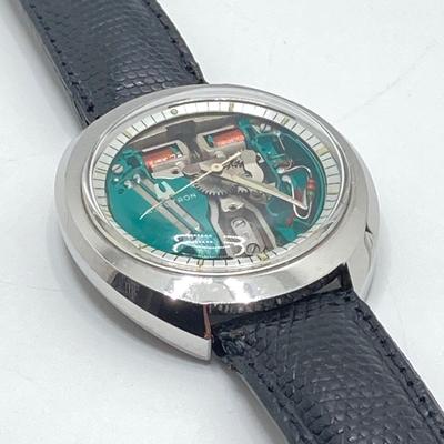 LOT 167: Bulova Accutron Watch with Genuine Lizard Band
