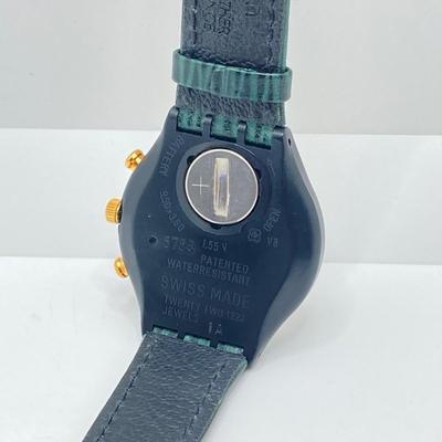 LOT 168: Vintage Swatch Swiss Rollerball Twenty Two Jewels Chronograph Watch in Original Case