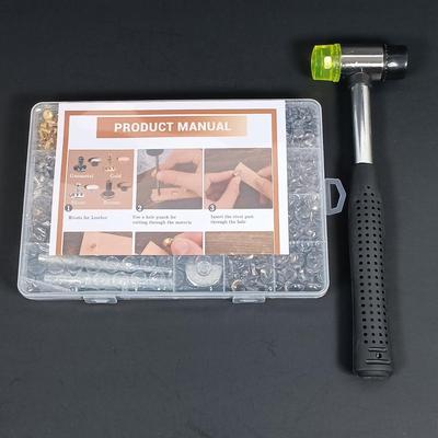 LOT 196: Rivet Kit for Leatherworking with a Dual Head Nylon / Rubber Hammer