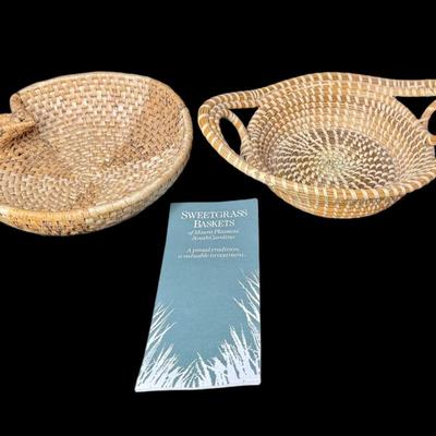 Sale Photo Thumbnail #757: Includes one handled basket, and one apple shaped basket. Measurement of longest: 12.5”. [CS]