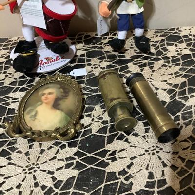 Sale Photo Thumbnail #420: You get an Annalee’s drummer Boy, a Patriot boy, two brass peep holes and a Victorian picture.
