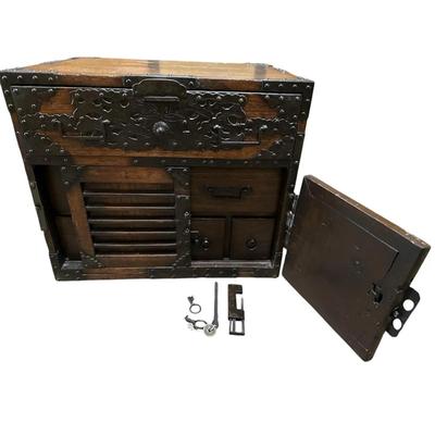 Antique Japanese Wood and Metal Tansu Chest
